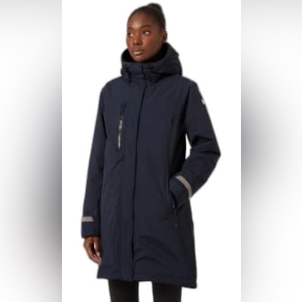 NWT- Helly-Hansen Womens Adore Insulated Rain Coat COLOR: Navy/Marine SIZE: 4XL